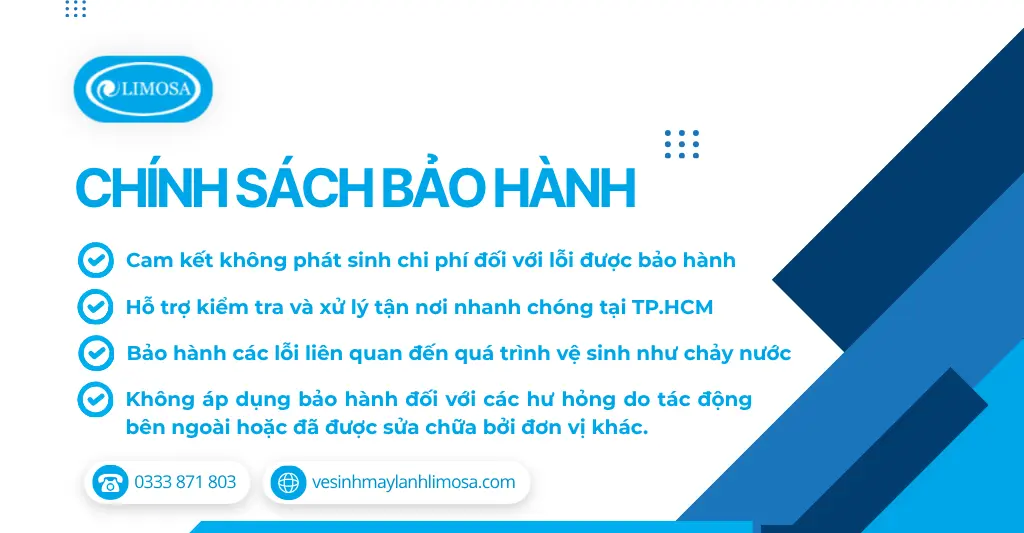Chính sách bảo hành dịch vụ vệ sinh máy lạnh